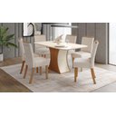 Ver imagem 2 de Mesa Jantar Luiza 160 6 Cadeiras Malu Linho - Henn