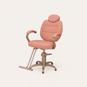 Cadeira Reclinável Hidráulica de Salão de Beleza - Cabeleireiro e Barbearia - Rosa