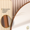 Espelho Grande Oval C/ Base Reta Moldura Alumínio Marrom Corpo Inteiro150x60cm Suporte Parede e Chão - 11