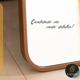 Espelho Grande Oval C/ Base Reta Moldura Alumínio Marrom Corpo Inteiro150x60cm Suporte Parede e Chão - 9