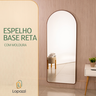 Espelho Grande Oval C/ Base Reta Moldura Alumínio Marrom Corpo Inteiro150x60cm Suporte Parede e Chão - 7