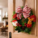 Ver imagem 1 de Guirlanda Natal Enfeite Laço Decoração Papai Noel Rena 25cm