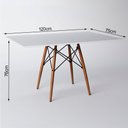 Ver imagem 2 de Mesa de Jantar Retangular Tampo de Madeira 120x75cm Branco