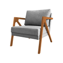 Ver imagem 2 de Kit 2 Poltronas Sala de Estar Madeira Maciça Cerejeira Monique Assento Linho Cinza