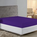 Ver imagem 1 de Lençol com Elástico Casal Nobre Viúva 1 Peça 30cm de Altura Malha 100% Algodão - Roxo