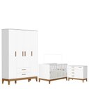 Ver imagem 1 de Quarto de Bebê Flip com Cômoda Sapateira Branco Acetinado - Reller