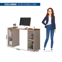 Ver imagem 4 de Escrivaninha Mesa Escritório Torre Organizadora Multifuncional 136cm Nogueira Caiena e Cacão Marrom