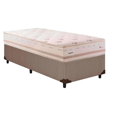 Cama Box Solteiro: Colchão Molas Herval Maxspring England + Base CRC Courano Clean(88x188)