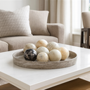 Ver imagem 2 de Centro de Mesa Redondo Decor em Ceramica Cinza Marmorizado G