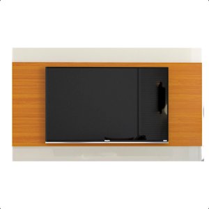 Painel Itália com Alto Brilho para Tv até 65 Polegadas:off White/cedro