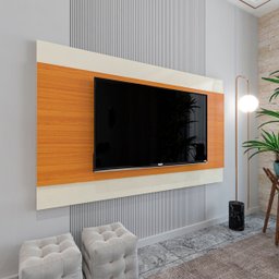 Painel Itália com Alto Brilho para Tv até 65 Polegadas:off White/cedro - 5