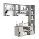 Ver imagem 4 de Armários Modulares de Banheiro Crart-CON018 9 Portas MDP 176,6cm Bege Multimóveis