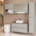 Ver imagem 1 de Armários Modulares de Banheiro Crart-CON018 9 Portas MDP 176,6cm Bege Multimóveis