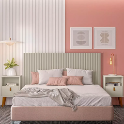 Cabeceira Ripada branca Solteiro Modular 88x60 sem furos - 8