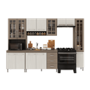 Ver imagem 2 de Armário de Cozinha Modulada Completa Fidelitá Paris 5 Peças 295cm 13 Portas 3 Gavetas com Tampo
