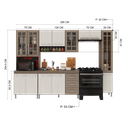 Ver imagem 5 de Armário de Cozinha Modulada Completa Fidelitá Paris 5 Peças 295cm 13 Portas 3 Gavetas com Tampo