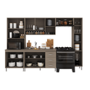 Ver imagem 3 de Armário de Cozinha Modulada Completa Fidelitá Paris 5 Peças 295cm 13 Portas 3 Gavetas com Tampo