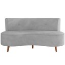 Ver imagem 3 de Sofá Chaise Living 2 Lugares 135cm Sala de Estar Istambul K01 Veludo Cinza - Lyam Decor