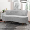 Ver imagem 2 de Sofá Chaise Living 2 Lugares 135cm Sala de Estar Istambul K01 Veludo Cinza - Lyam Decor