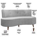 Ver imagem 4 de Sofá Chaise Living 2 Lugares 135cm Sala de Estar Istambul K01 Veludo Cinza - Lyam Decor