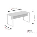 Ver imagem 4 de Escrivaninha Mesa Escritório X 150cm Industrial Cinza e Branco