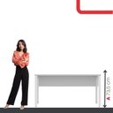 Ver imagem 5 de Escrivaninha Mesa Escritório X 150cm Industrial Cinza e Branco