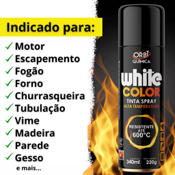 Orbi Tinta Spray Alta Temperatura Preto 340ml/220g - 2