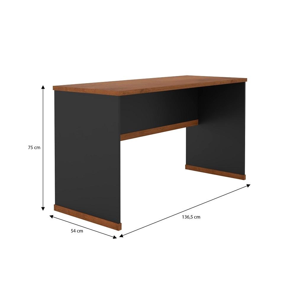 Conjunto Escritório Office 4 Peças Mesa Gaveteiro Armário Buffet Berlin - Vianossa - Preto e - 6