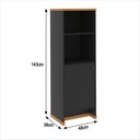 Ver imagem 6 de Conjunto Escritório Office 4 Peças Mesa Gaveteiro Armário Buffet Berlin - Vianossa - Preto e