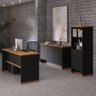 Conjunto Escritório Office 4 Peças Mesa Gaveteiro Armário Buffet Berlin - Vianossa - Preto e - 7