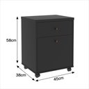 Ver imagem 5 de Conjunto Escritório Office 4 Peças Mesa Gaveteiro Armário Buffet Berlin - Vianossa - Preto e