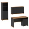Conjunto Escritório Office 4 Peças Mesa Gaveteiro Armário Buffet Berlin - Vianossa - Preto e - 10