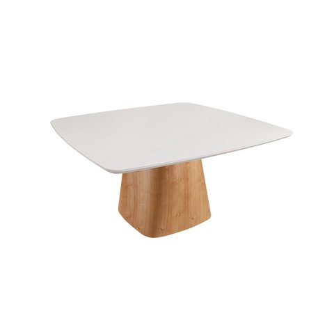 Mesa de Jantar Quadrada com Vidro - Minerva-1,35x1,35m - Requinte Salas