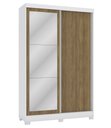 Ver imagem 1 de Guarda Roupa 2 Portas Correr Espelho e Pés Branco/nogueira Cb01n571