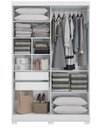 Ver imagem 2 de Guarda Roupa 2 Portas Correr Espelho e Pés Branco/nogueira Cb01n571