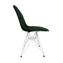Ver imagem 5 de Kit 2 Cadeiras Jantar Estofadas Verde Eiffel Eames Base Ferro Branco - Cor: Verde
