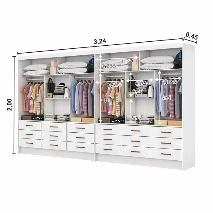 Ver imagem 2 de Closet 6 Portas 18 Gavetas Domus - Grand Line
