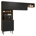 Ver imagem 3 de Armário de Cozinha Compacta 235cm Rustic/preto Gourmet Madesa Xb03