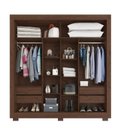 Ver imagem 3 de Guarda Roupa Casal 2 Portas de Correr e 4 Gavetas Jacaranda/Off White Titanium