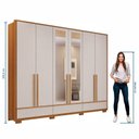 Ver imagem 7 de Guarda Roupa Casal com Espelho 6 Portas 3 Gavetas 100% MDF Prime Freijó Trend/Off White Marrom
