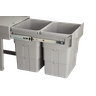 LIXEIRA FIXA 2 BALDES DE 16 LITROS COM BASE FIXA CINZA ESCURO SAS PLASTIC - 1