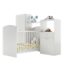 Ver imagem 2 de Quarto de Bebê Completo Berço/guarda-roupa/cômoda Fg2869 Multimóveis Branco