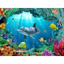 Ver imagem 3 de Papel De Parede Vida Marinha Golfinhos Mar 3D At60