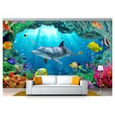 Ver imagem 1 de Papel De Parede Vida Marinha Golfinhos Mar 3D At60