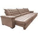 Ver mais imagens de Sofá Retrátil e Reclinável 3,85m Molas Ensacadas Cama inBox Big Space com Bordado 3D Velusoft