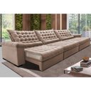 Ver imagem 1 de Sofá Retrátil e Reclinável 3,85m Molas Ensacadas Cama inBox Big Space com Bordado 3D Velusoft