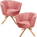Ver imagem 2 de Kit Duas Poltronas Giratórias Pétala em Sued Premium Rose Sua Casa Decorações