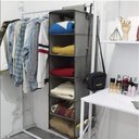 Ver imagem 5 de Organizador Guarda Roupa 6 Prateleiras 120cm Sapateira Nichos Porta Objetos Closet Armario Multifunc