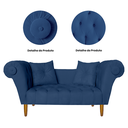 Ver imagem 5 de Namoradeira Recamier Sofá Decorativo 02 Lugares Dubai Suede Azul Marinho - Incasa Decor