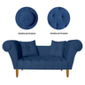 Namoradeira Recamier Sofá Decorativo 02 Lugares Dubai Suede Azul Marinho - Incasa Decor - 5